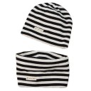 Ensemble rayé pour enfants avec bonnet et col 1