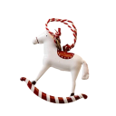 Ensemble rétro de 2 pièces de décorations de Noël en métal en forme de chevaux à bascule Décorations suspendues peintes à la main pour le sapin Motif festif classique 4