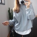 Ensfarvet sweatshirt til kvinder 3