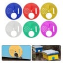 Entrance Closure for Beehive 12 pcs Rotatable Plastic Disc 6.8 cm Circular Entry 2.6 cm Ventilation Grid and Narrow Opening Beekeeping 6