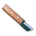 Entsnijdmes met schuine lemmet 16,7 cm Metalen lemmet 6 cm en bruine houten handgreep Voor het enten en inenten van fruitbomen en -struiken 1