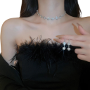 Epick halsband med örhängen Stenset Kopparlegering Lyxiga lätta bröllopssmycken för brudar och kvinnor 2