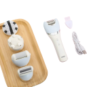 Epilador multifuncional 5 en 1 con carga USB y 5 cabezales para depilación de piernas, brazos y axilas, cabezales de afeitado, masaje y limpieza 4