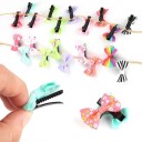 Épingles à cheveux avec nœud 10 pcs Nœuds en tissu dans des couleurs et motifs aléatoires Petite et charmante décoration pour toute coiffure 7