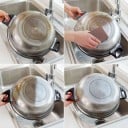 Éponge nettoyante pour rouille avec couche en papier de verre Éponge abrasive pour casseroles et poêles Pour éliminer la rouille et les salissures 4