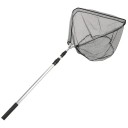 Épuisette de pêche télescopique pliable 150 cm Épuisette légère avec poignée télescopique Cadre en métal Filet à mailles fines Équipement de pêche 1