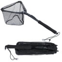 Epuisette de pêche télescopique pliable 65 cm Épuisette compacte pour poissons Maille résistante Pliage rapide Transport facile Accessoire de pêche 1