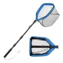 Epuisette télescopique pour la pêche Tête pliable et canne en trois parties 120 cm Filet de pêche avec poignée en mousse et mousqueton 1