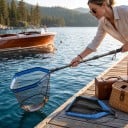 Epuisette télescopique pour la pêche Tête pliable et canne en trois parties 120 cm Filet de pêche avec poignée en mousse et mousqueton 5