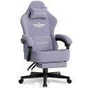Ergonomická herná stolička s opierkou nôh, vysoké operadlo 131 cm, látkový poťah, otáčacie kancelárske kreslo pre prácu na PC 1