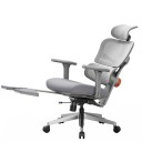 Ergonomická kancelárska stolička so sieťovaným operadlom, bedrovou opierkou a podnožkou, opierka hlavy, penový sedák a priedušná sieťovina do kancelárie aj pracovne pri PC 1