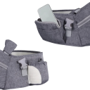 Ergonomické detské nosítko s bedrovým sedátkom 21 x 13,5 cm s pásom o dĺžke 118 cm dvojitým zipsom kapsou na telefón a sieťovanou kapsou 2