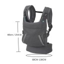 Ergonomické detské nosítko s odnímateľnou kapucňou a polstrovanými ramennými popruhmi s výškou 60 cm a pásom 60 až 130 cm v šedej farbe 5