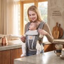 Ergonomické nosítko pre bábätko 0–36 mesiacov Priedušná sieťovina Bedrový pás 66–140 cm Kapucňa Béžová so srdiečkami 3