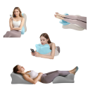 Ergonomický polštář pro ležení na břiše s oporou zad a krku 58 × 38 × 23 cm paměťová pěna snímatelný potah 2