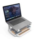 Ergonomiczny stojak na laptop 23 x 23,8 x 11,7 cm biały lekki i przenośny do podniesienia ekranu do naturalniejszej wysokości i ulgi dla szyi i pleców 4