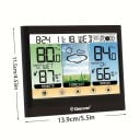 Érintőképernyős időjárás állomás 5,9"-os LCD kijelzővel Hőmérő Higrométer Harmatpontmérő Hőindex Ébresztőóra Fali vagy asztali rögzítés Tartozék 2