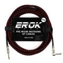 EROK Gitarren-Audio-Kabel 6 m 6,35 mm Stecker–Stecker Rauschunterdrückendes geflochtenes Kabel für E-Gitarre, Bassgitarre, Pedale und universelle 2