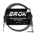 EROK Guitar audio kabel 1,5m 6,35 mm han–han Støjbeskyttet flettet kabel til elektrisk guitar, basguitar og pedal effekter 4
