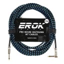 EROK Kabl audio do gitary 10 m 6,35 mm męski–męski Kabel przeciwzakłóceniowy z plecionką do gitary elektrycznej, basowej, instrumentów klawiszowych i efektów pedałowych 6