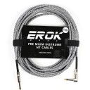 EROK Kabl audio do gitary 10 m 6,35 mm męski–męski Kabel przeciwzakłóceniowy z plecionką do gitary elektrycznej, basowej, instrumentów klawiszowych i efektów pedałowych 7
