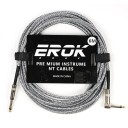EROK Kabl audio do gitary 6 m 6,35 mm męski–męski Kabel przeciwzakłóceniowy pleciony do gitary elektrycznej, gitary basowej, efektów i uniwersalnego użytku 6