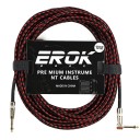 EROK Kytarový audio kábel 10 m 6,35 mm samec–samec Protišumový opletený kábel pre elektrickú gitaru, baskytaru, klávesy a pedálové efekty 1