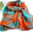 Eșarfă din bumbac pentru femei cu model floral 180 x 100 cm Țesătură ușoară și fluidă Pentru gât și peste umeri Accesoriu îndrăzneț 10