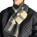 Eșarfă masculină în carouri 180 cm Accesoriu cald și moale pentru iarnă Eșarfă elegantă pentru bărbați din poliester și acril Accesoriu vestimentar stilat de iarnă 2