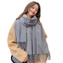 Eșarfă pentru femei 200x70 cm Imitatie de cașmir Eșarfă moale, fină, de o singură culoare cu capete franjurate Accesoriu elegant 6
