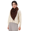 Eșarfă triangulară pentru femei 120 x 55 cm Eșarfă din poliester cu buclă pentru trecerea capătului Accesoriu elegant și călduros pentru purtarea în sezonul de toamnă și iarnă 5