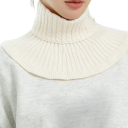 Eșarfă tricotată pentru femei 15 x 16 cm Guler moale din bumbac pentru purtare în sezonul rece Accesoriu elegant și călduros din tricot fin pentru stilul feminin modern 4