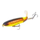 Esca da superficie popper 10 cm 13 g con coda rotante e occhi 3D Due ami tripli Per la pesca a spinning di pesci predatori 1