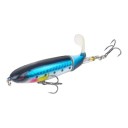 Esca da superficie popper 10 cm 13 g con coda rotante e occhi 3D Due ami tripli Per la pesca a spinning di pesci predatori 14