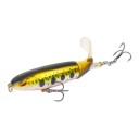Esca da superficie popper 10 cm 13 g con coda rotante e occhi 3D Due ami tripli Per la pesca a spinning di pesci predatori 9