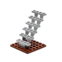 Escadas para brinquedos de construção 7,5 x 3,2 cm Escadas retas para casas Acessório para brinquedos de construção Escadas para casa Elemento de construção para modelos 4 pcs 6