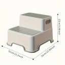 Escadinha portátil de dois degraus 31 × 33 × 23 cm, antiderrapante, em plástico, branco e cinza, para crianças junto ao lavatório, WC e pia 5