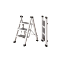 Escalera plegable de tres peldaños de acero al carbono 47,5 x 38 x 77 cm Taburete de escalera doméstico estable capacidad de 150 kg 5