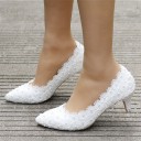 Escarpins de mariage pour femmes avec fleurs et perles J1172 4