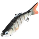 Esche da pesca articolate a 6 segmenti Per lucci e trote Occhi 3D realistici Due tripli ganci Lunghezza 10 cm Peso 16,5 g Acqua dolce e salata 10