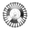 Escova de arame em disco trançada 152 x 40 mm furo de 25 mm prateada para remoção de ferrugem e limpeza de superfícies 3
