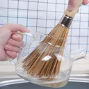 Escova de bambu para lavar louça e panelas 2 pcs Cabo de madeira com alça para pendurar Feixe de fibras de bambu Comprimento aprox. 25 cm 5