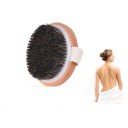 Escova de bambu para massagem da pele de todo o corpo Cerdas naturais grossas Alça de mão Corpo leve de bambu Dimensões 11 x 3,5 cm 6