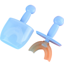Escova de dentes infantil em forma de U 360° com capa Escova de dentes macia para crianças com motivo de ursinho Escova de dentes manual de silicone para crianças dos 6 aos 12 anos 12 x 6 cm 2