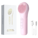 Escova de limpeza facial sónica em silicone Aparelho de massagem à prova de água com vibrações e terapia térmica 42–45°C 2