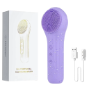 Escova de limpeza facial sónica em silicone Aparelho de massagem à prova de água com vibrações e terapia térmica 42–45°C 3