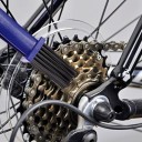 Escova de limpeza para corrente de motocicleta e bicicleta Cabeça em forma de U e escova reta para engrenagens Cabo moldado Plástico azul 3