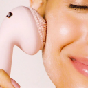 Escova de massagem vibratória em silicone para o rosto com estimulação por rolos IPX6 à prova de água aparelho de limpeza recarregável com suporte 16 x 9 x 5 cm 2