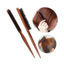 Escova de salão profissional para cabelo com cerdas de javali Pente de madeira 24×2,8×10 cm Escova de styling fina para modelar e alongar cabelo 4