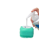 Escova de silicone para champô para cães e gatos 80 ml Escova de massagem para banho com borracha macia para cuidados com o pelo de animais de estimação de pelo curto 2